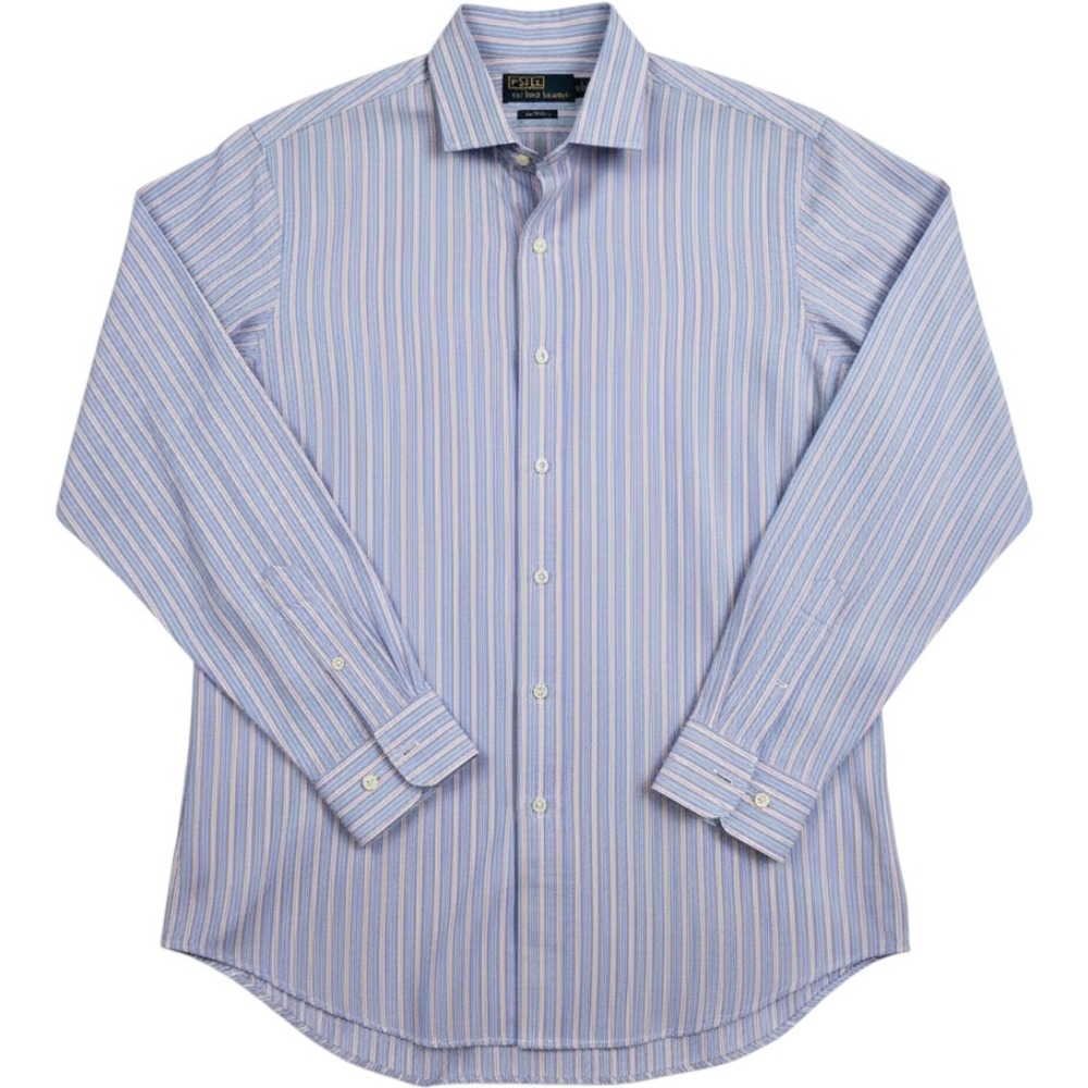 Polo Ralph Lauren‎ Estate Dress Shirt Mens 16 1/2 36/37 Blue Stripe
